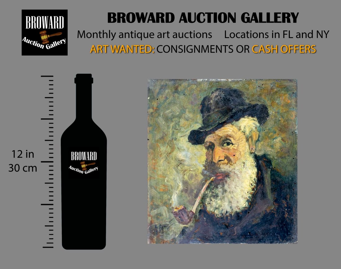 Antique early 20C European oil painting signed - 2