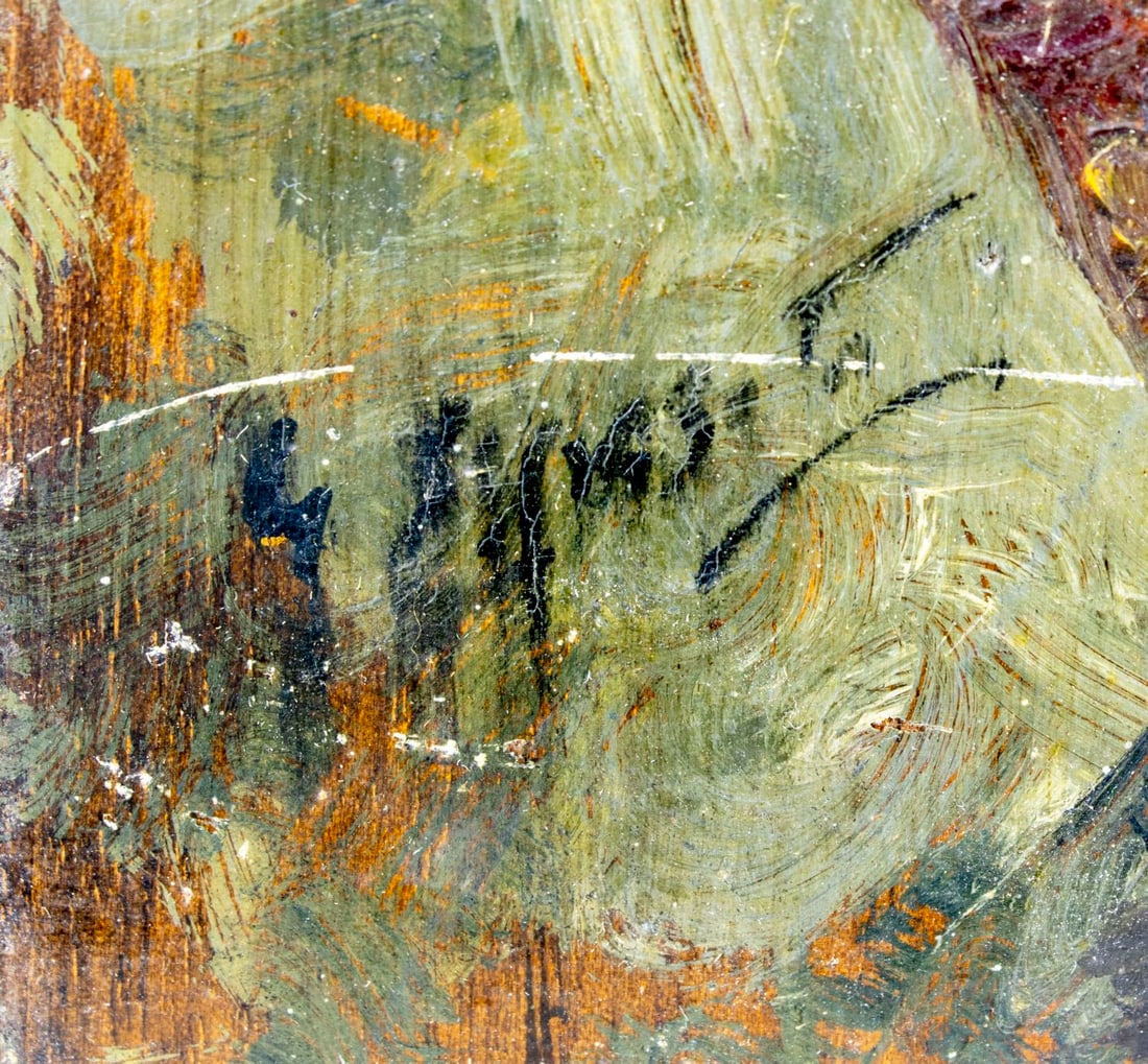 Antique early 20C European oil painting signed - 4