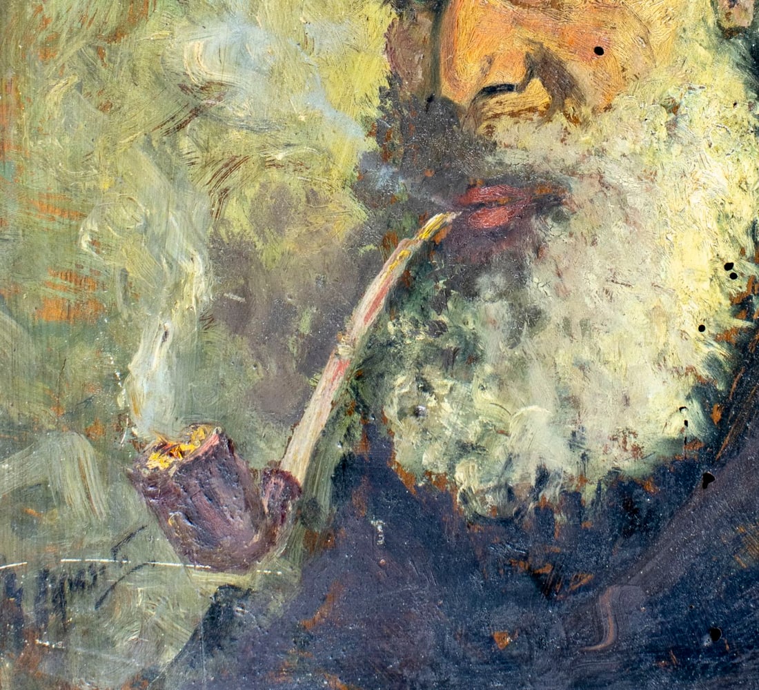 Antique early 20C European oil painting signed - 7