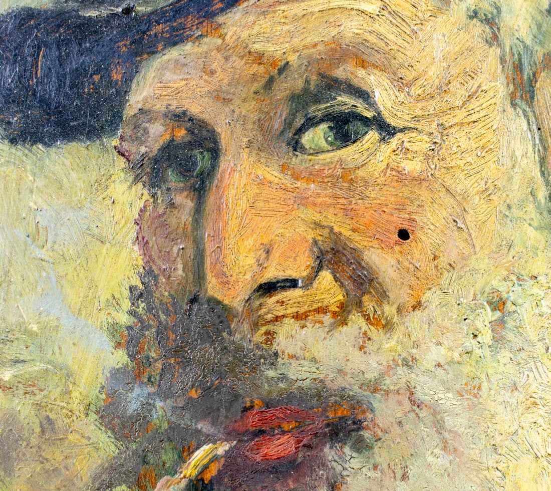 Antique early 20C European oil painting signed - 9