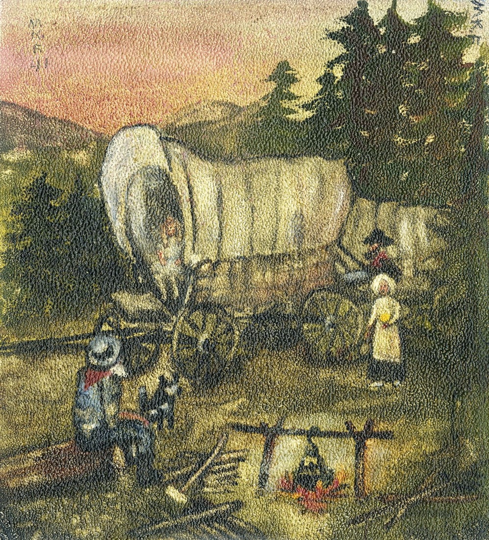 Antique early 20C American oil painting (1 of 12)