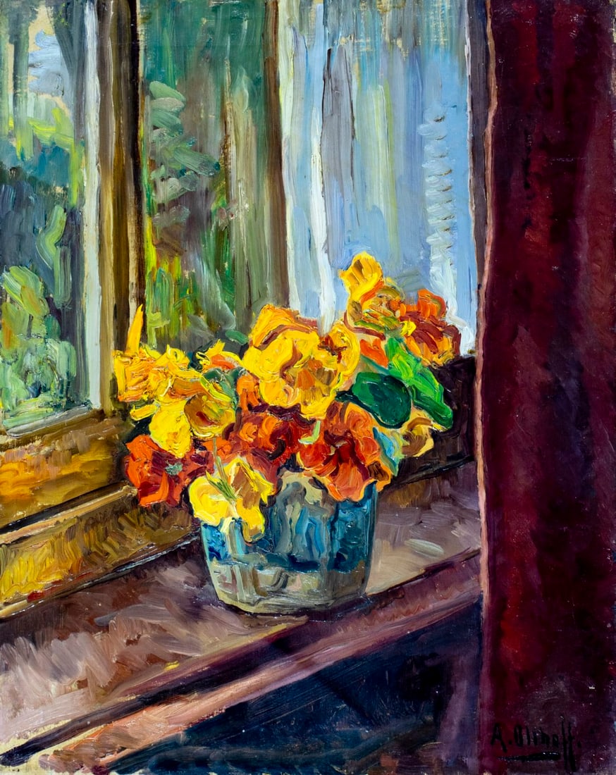 A Olthoff (German,mid 20C) oil painting (1 of 12)