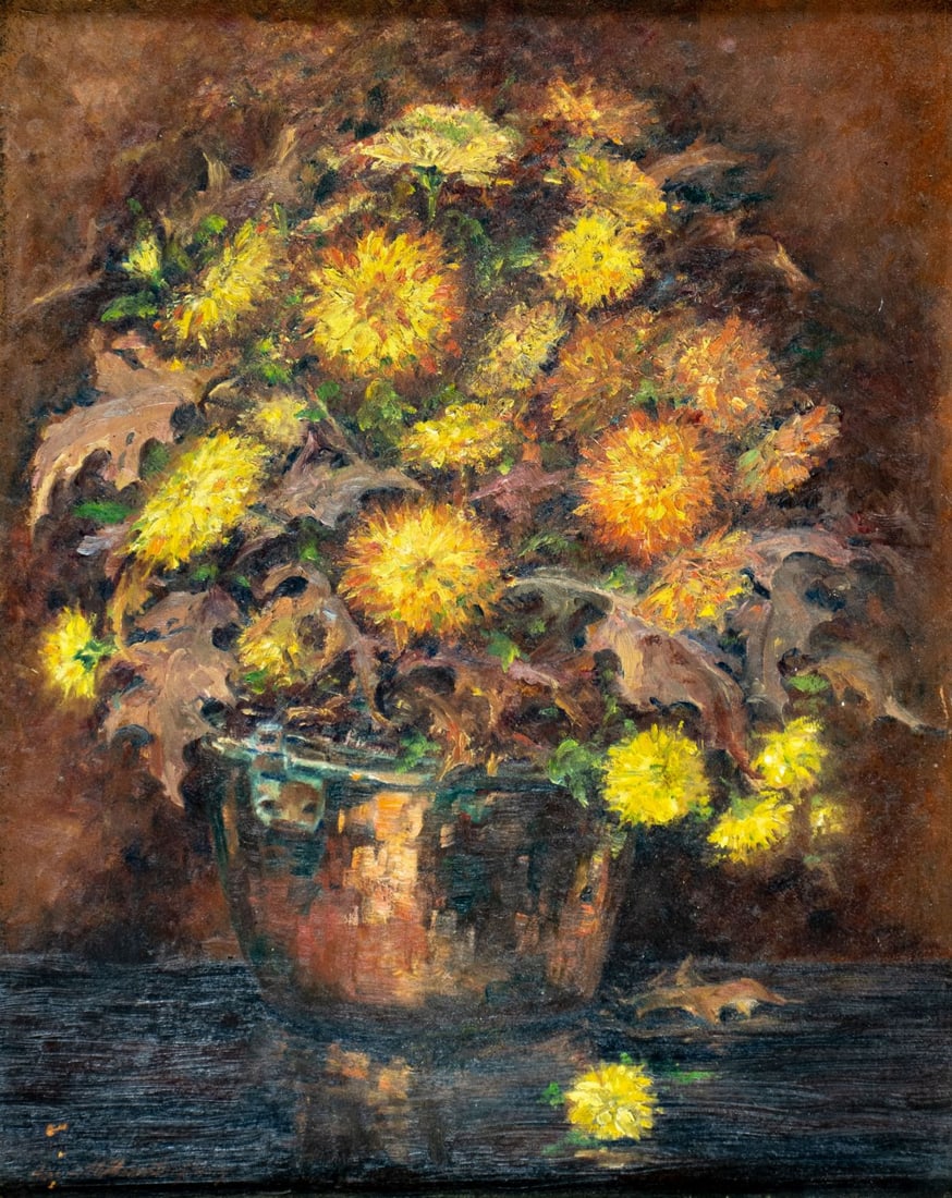 Vintage mid 20C American oil painting signed (1 of 14)