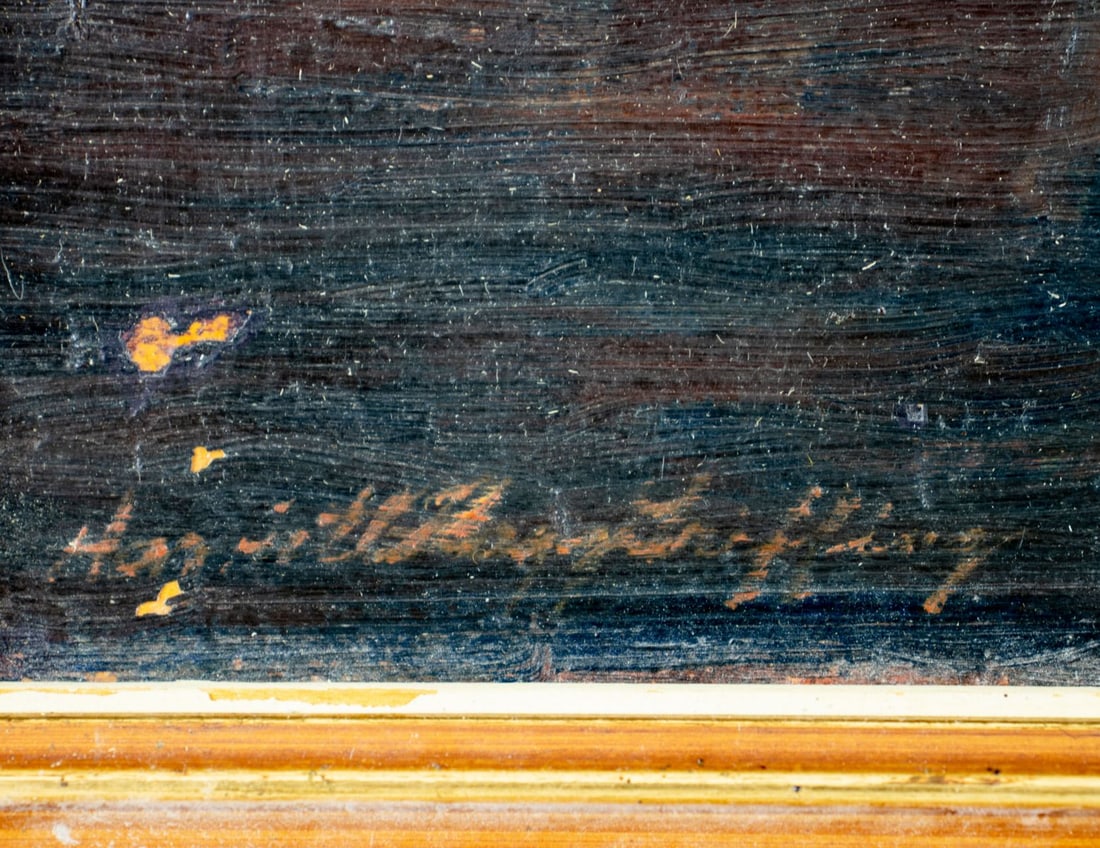 Vintage mid 20C American oil painting signed - 4