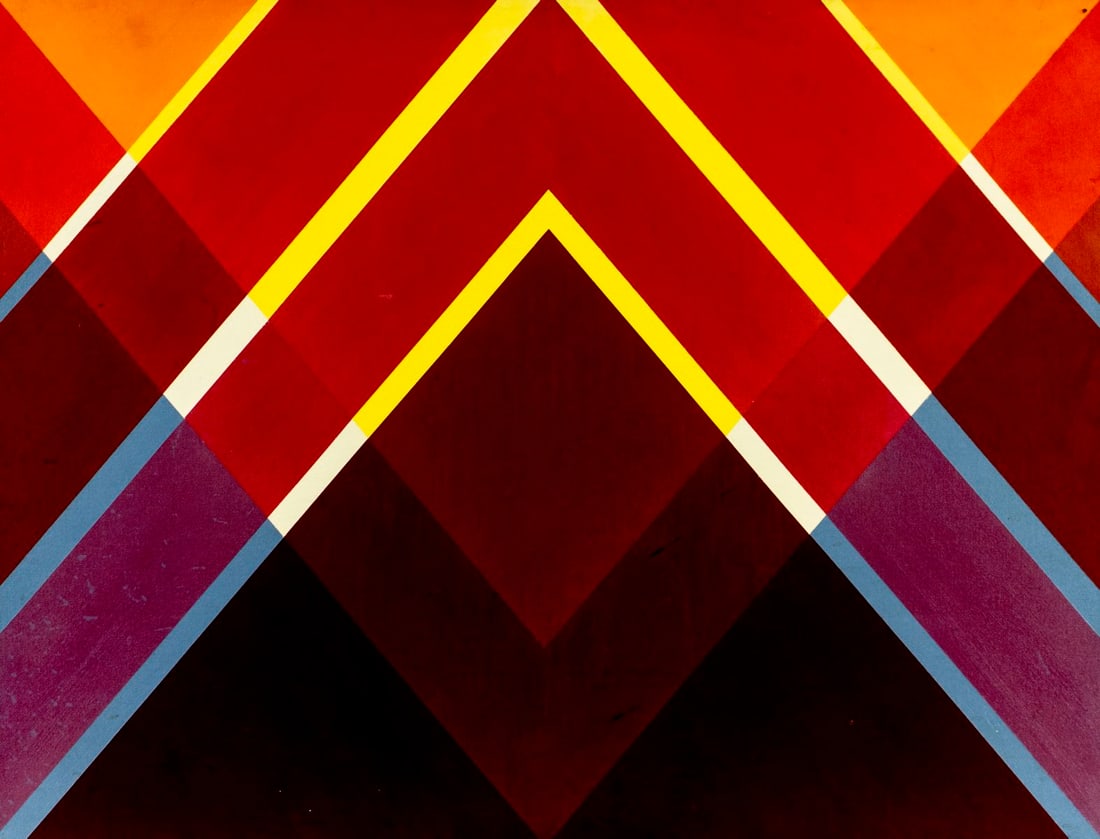 Vintage 20C American oil painting signed: ARTIST: - (American, 20 century) TITLE: Abstract Geometric Composition YEAR: 1978 MEDIUM: oil on canvas CONDITION: Overall good. No visible inpaint und