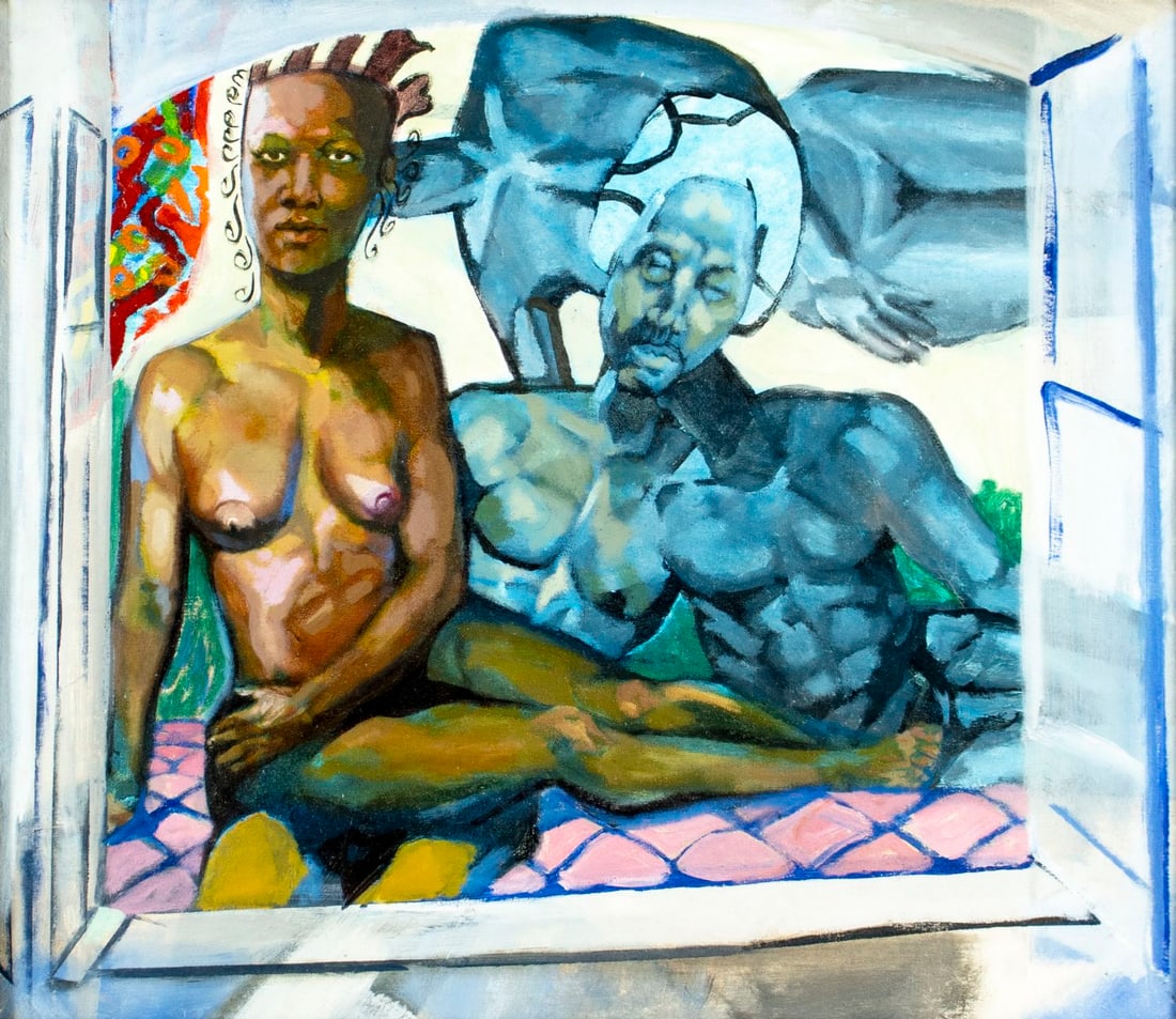 Leonard Jenkins (NY,1905-?) oil painting: ARTIST: Leonard Seweryn Jenkins (New York, 1905 - ???) TITLE: Nude - Majestic (titled on verso) YEAR: 2001 MEDIUM: oil on canvas CONDITION: Minor paint