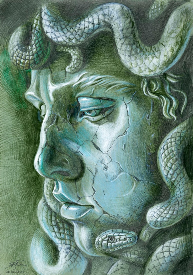 Maria Yarkina (Ukraine,b 1983) colored pencil painting (1 of 12)