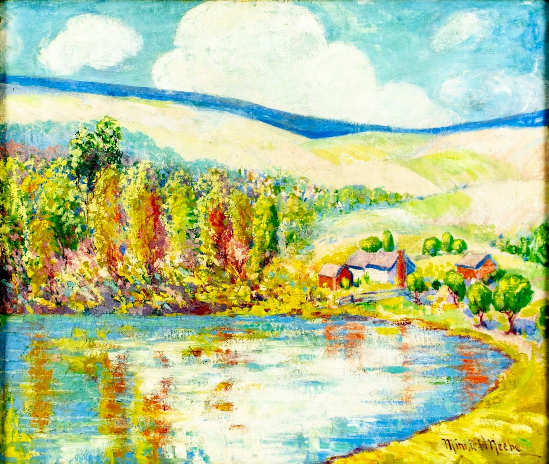 Minnie Neebe (IL,1873-1936) oil painting antique (1 of 12)