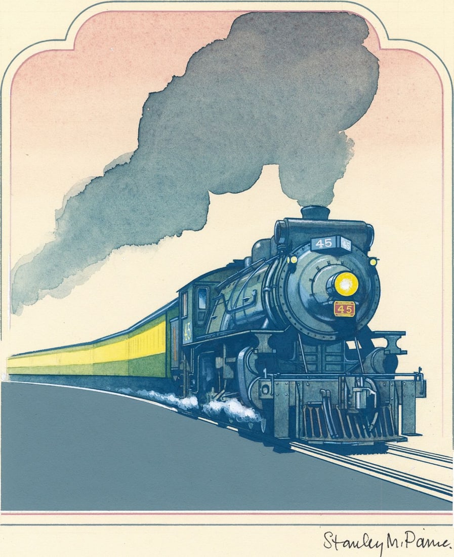 Stanley Paine (UK,1934-?) gouache painting (1 of 13)