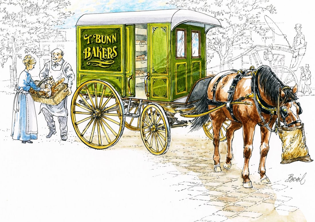 Basil Smith (UK,1925-2010) watercolor painting (1 of 12)