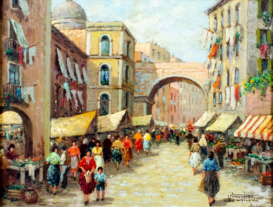 Vincenzo Curtiello (Italy,mid 20C) oil painting (1 of 15)