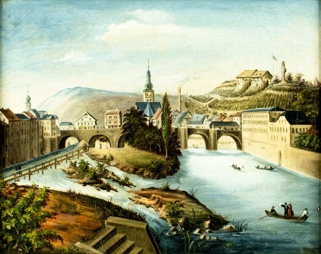 Antique 19C Luxemburg oil painting (1 of 14)