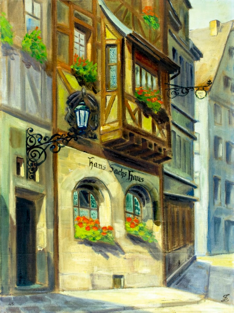 Vintage mid 20C European oil painting (1 of 12)