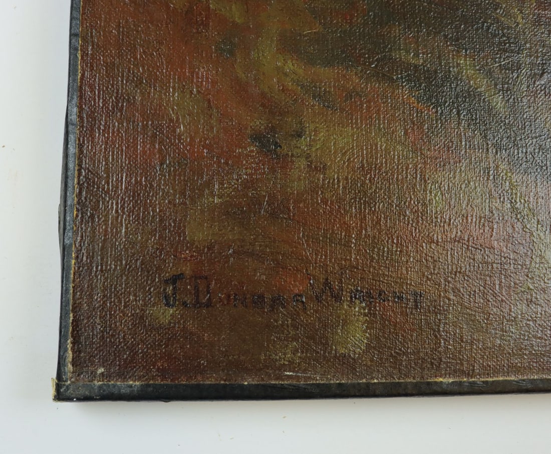 J Dunbar Wright (NY,CA,NJ,1862-1917) oil painting antique - 10