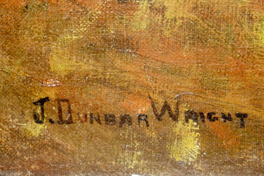 J Dunbar Wright (NY,CA,NJ,1862-1917) oil painting antique - 4
