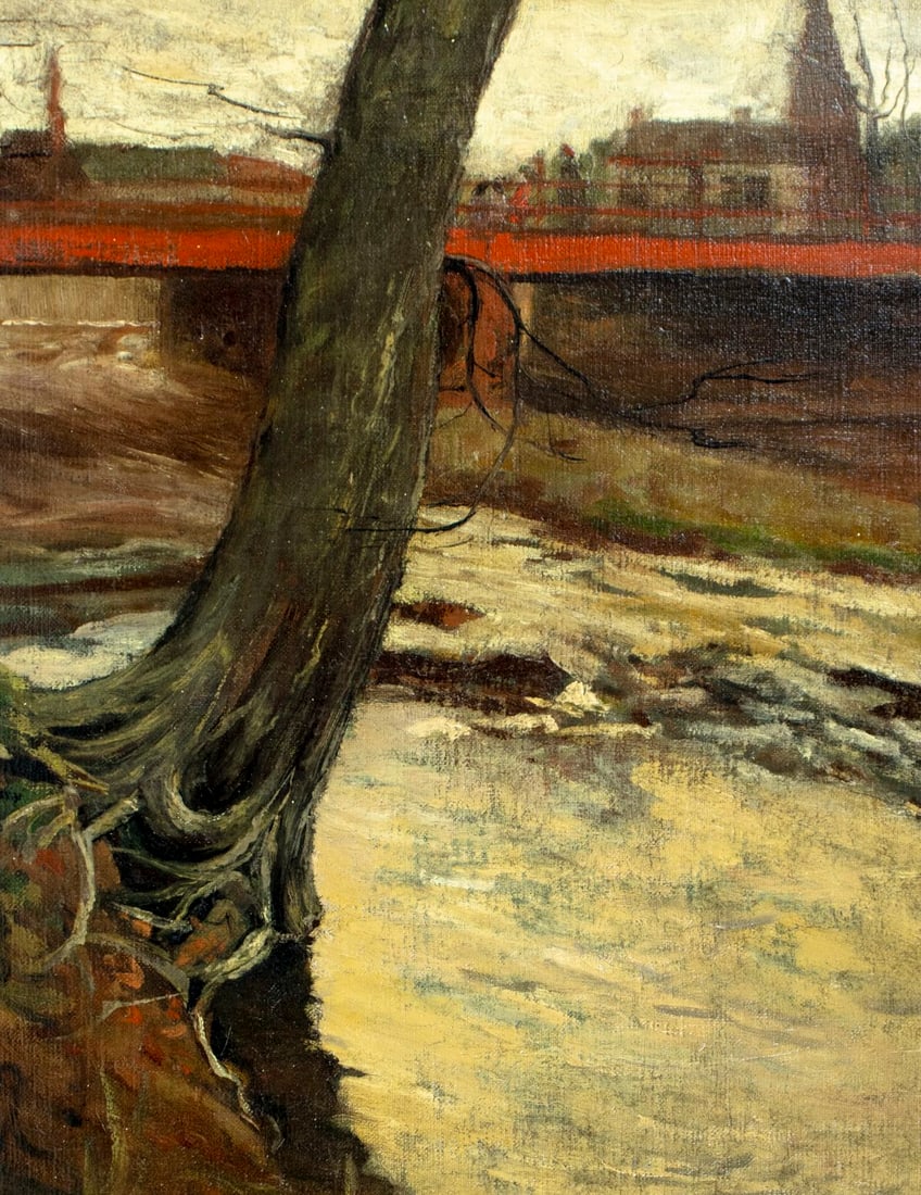 J Dunbar Wright (NY,CA,NJ,1862-1917) oil painting antique - 5