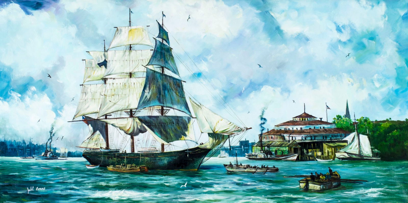 Juhl Evans (US,20C) oil painting (1 of 12)