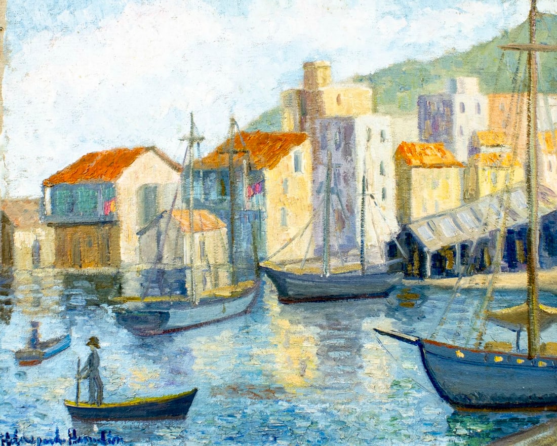 Hildegarde Hamilton (FL,VA,1898-1970) oil painting (1 of 12)