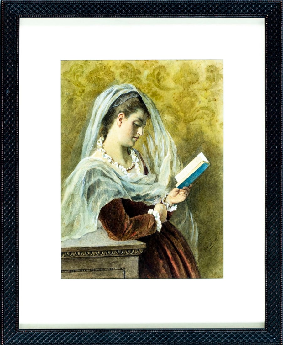 Girolamo Nattino (Italy,1842-1913) watercolor painting antique - 3