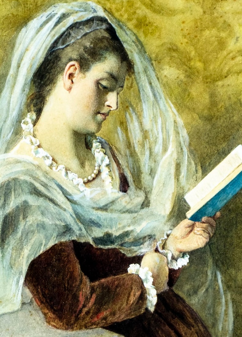 Girolamo Nattino (Italy,1842-1913) watercolor painting antique - 5