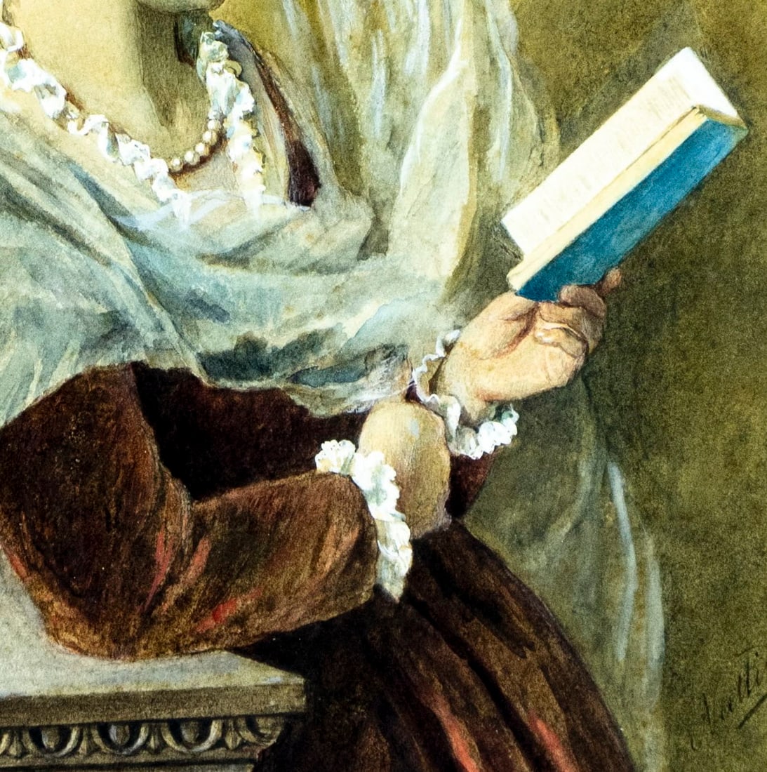 Girolamo Nattino (Italy,1842-1913) watercolor painting antique - 7