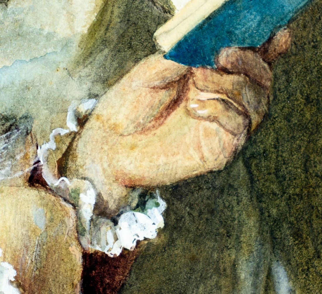 Girolamo Nattino (Italy,1842-1913) watercolor painting antique - 8