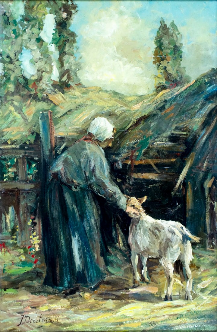 J Deutman (Europe,early 20C) oil painting antique (1 of 12)