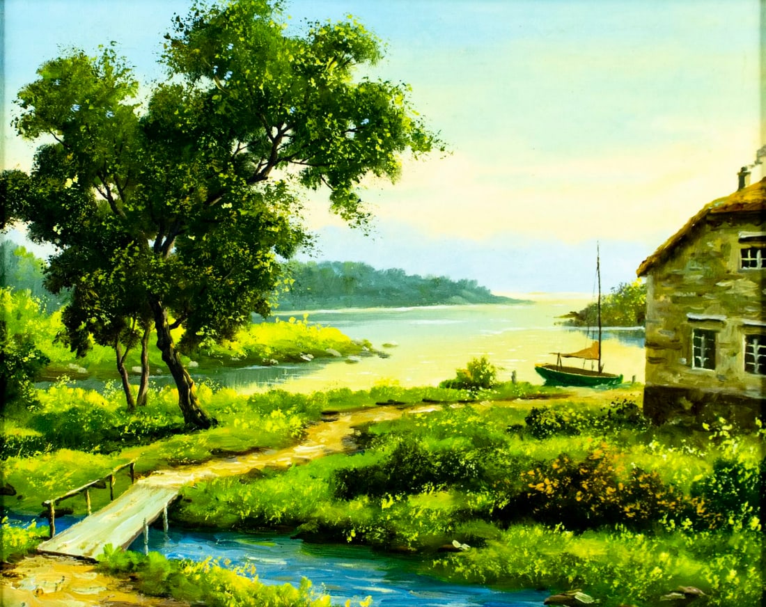 Vintage 20C American oil painting signed (1 of 13)