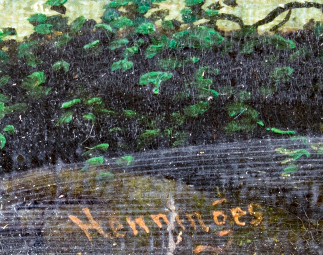 Henninges (US,19C) oil painting antique - 4