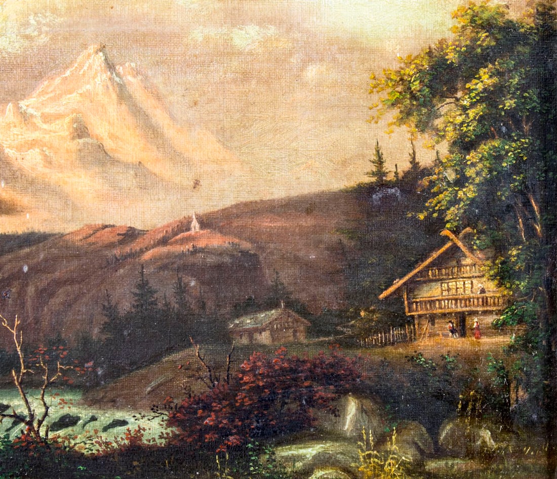 Henninges (US,19C) oil painting antique - 5