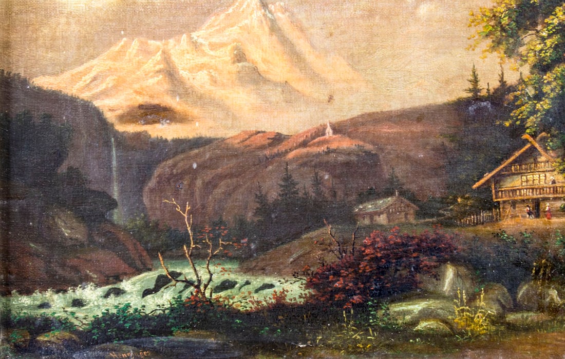 Henninges (US,19C) oil painting antique - 6