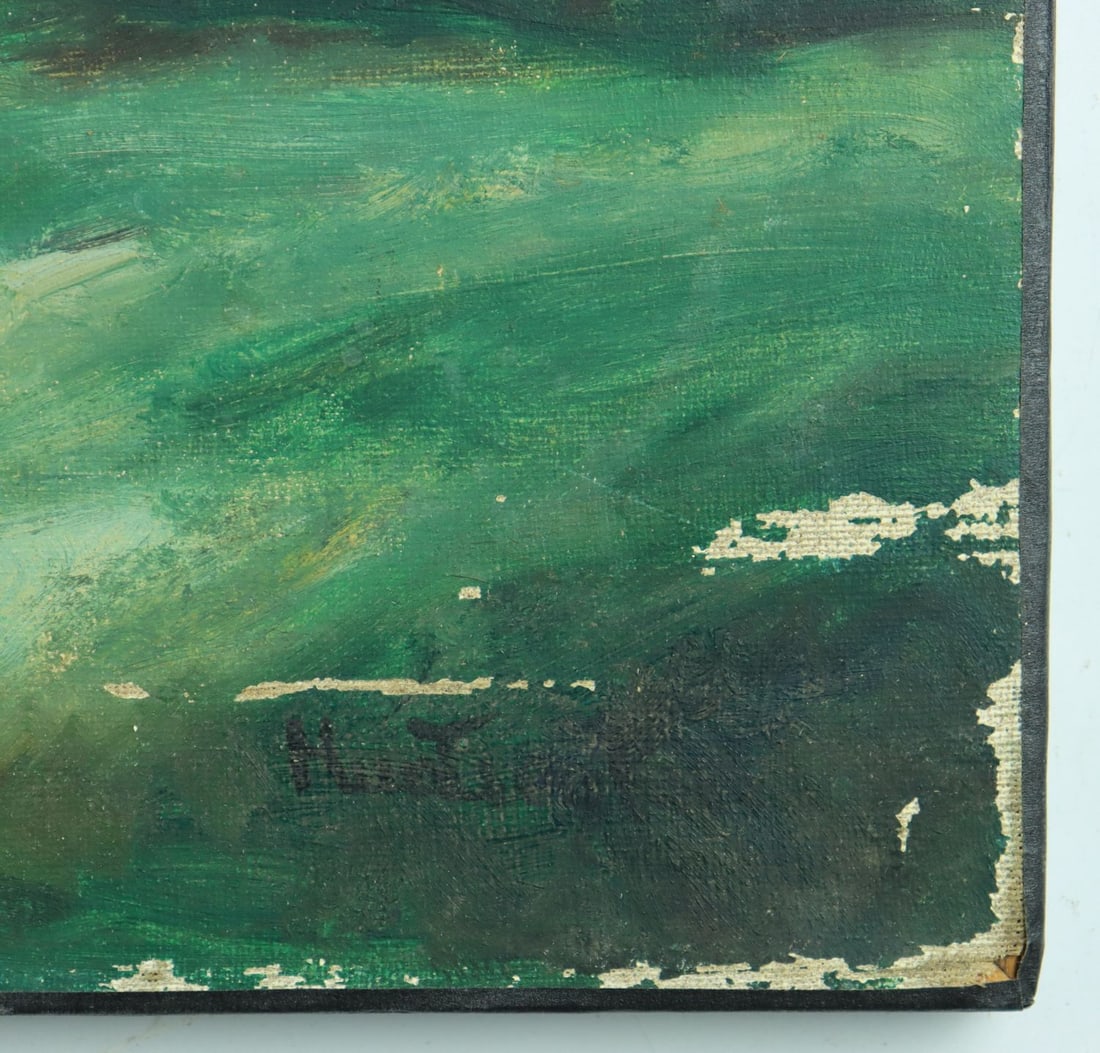 Vintage mid 20C American oil painting signed - 10