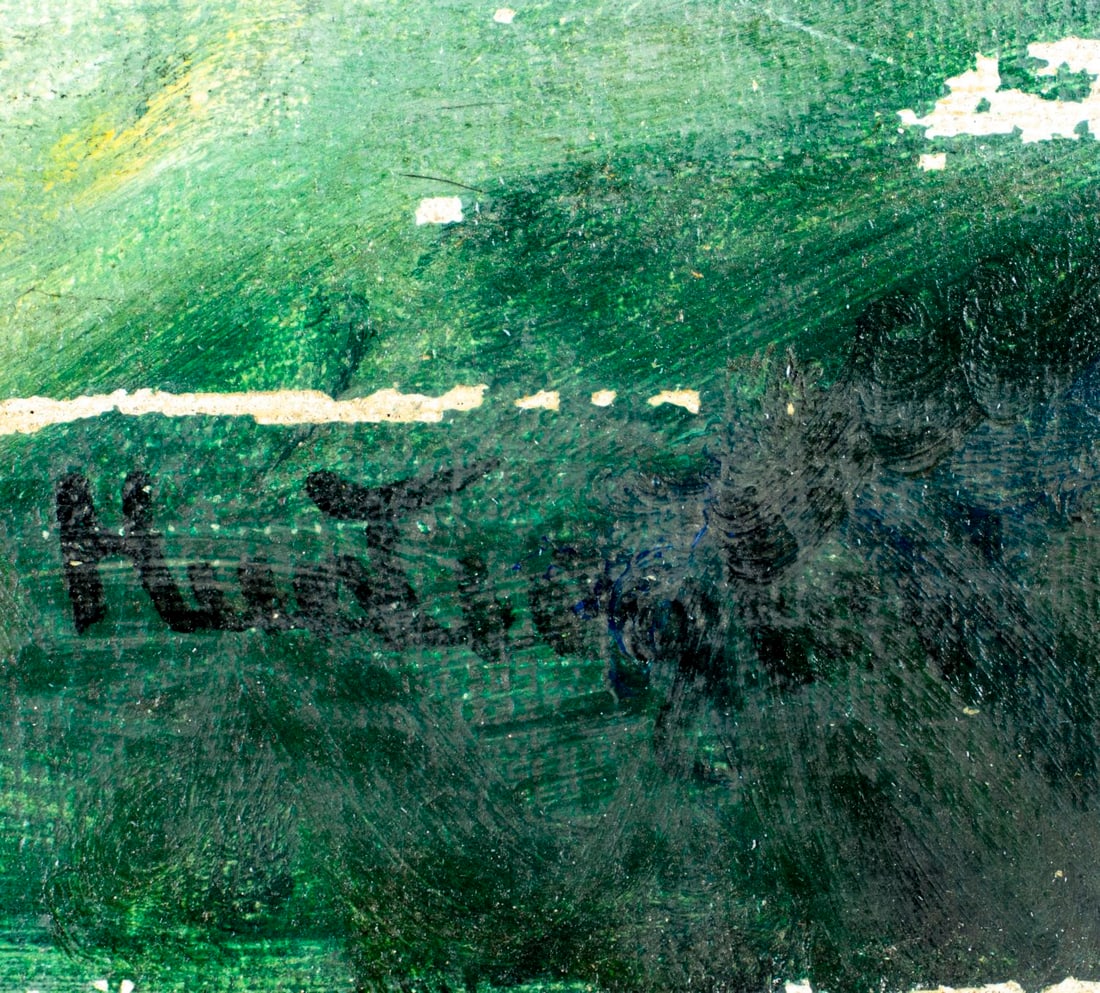 Vintage mid 20C American oil painting signed - 4