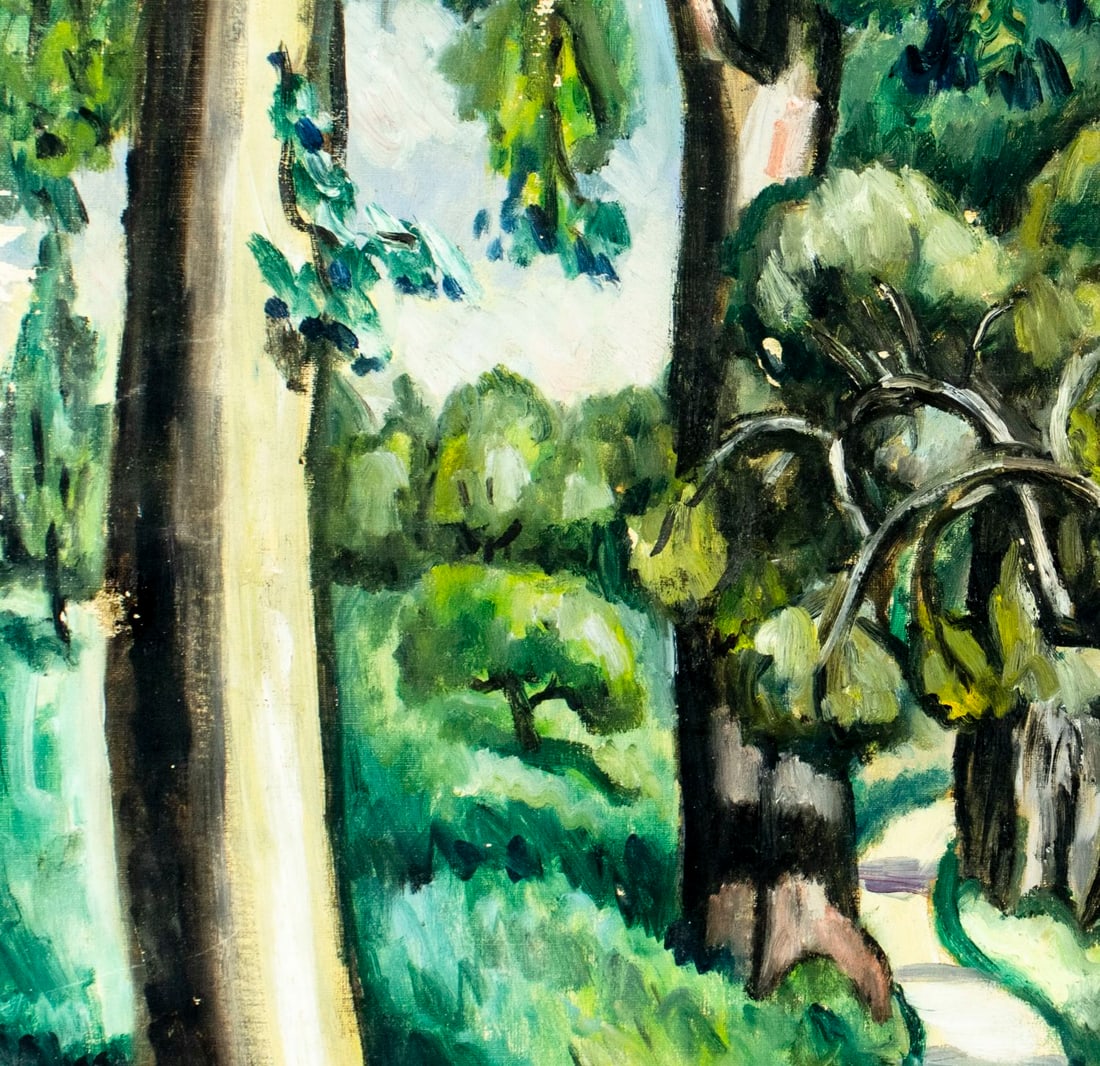 Vintage mid 20C American oil painting signed - 6