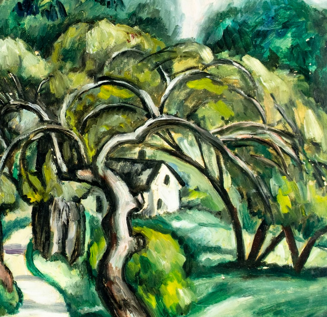 Vintage mid 20C American oil painting signed - 7