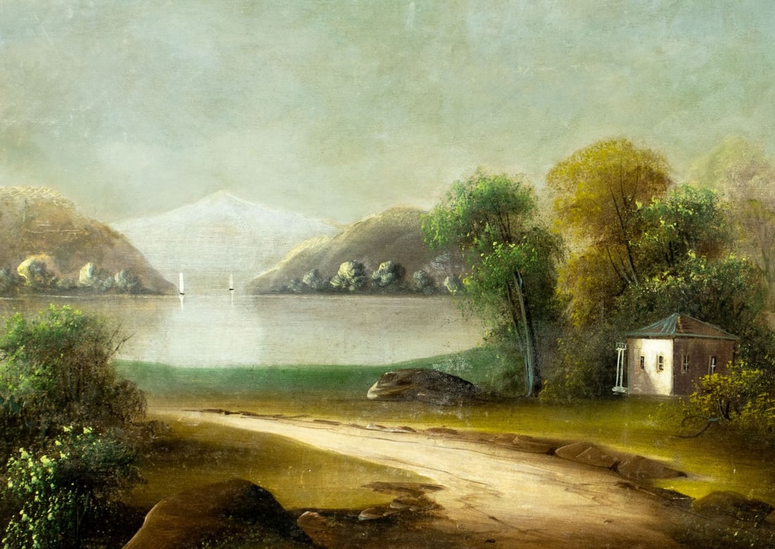 Antique 19C American oil painting - 4