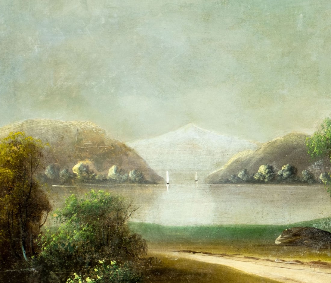 Antique 19C American oil painting - 5