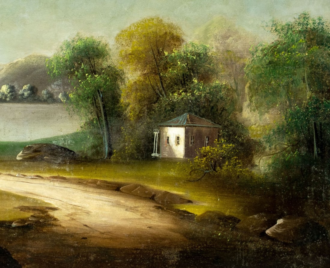 Antique 19C American oil painting - 6