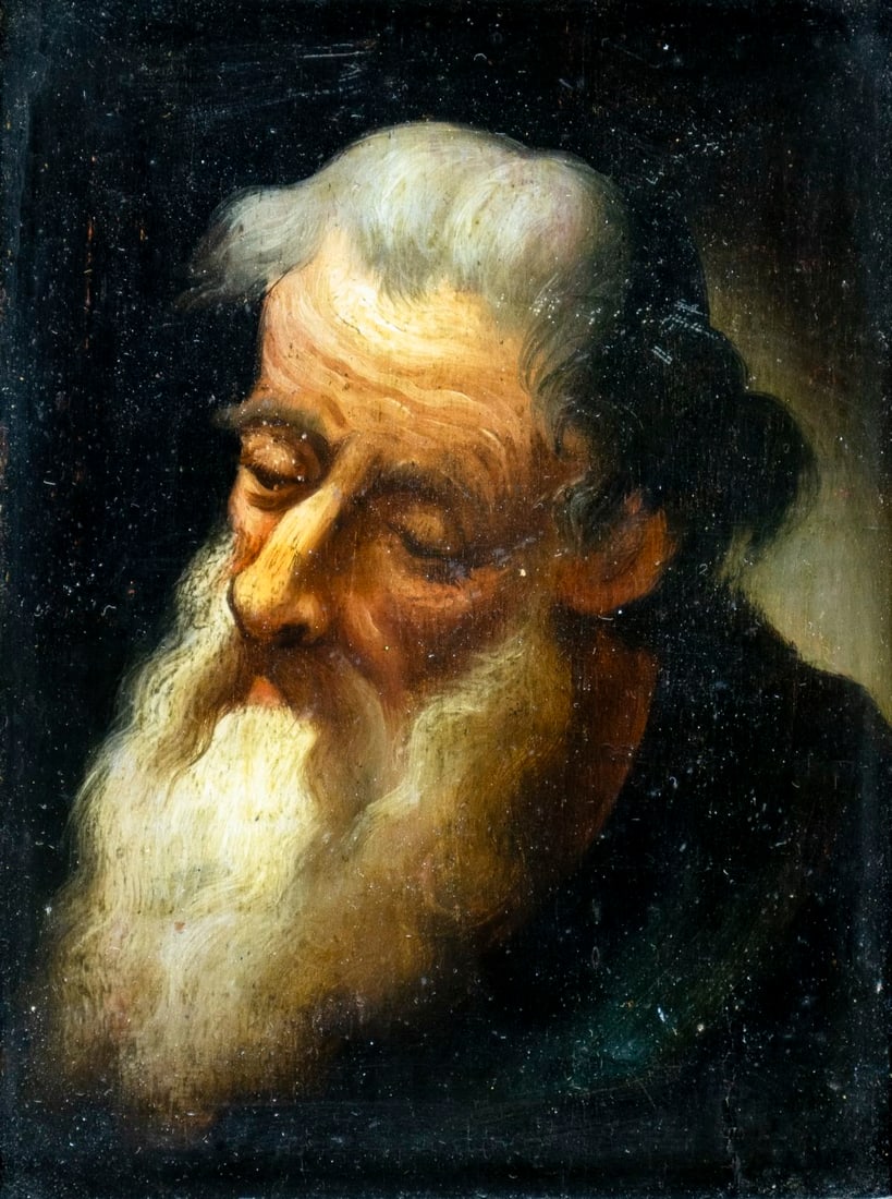 Antique 19C European oil painting (1 of 11)