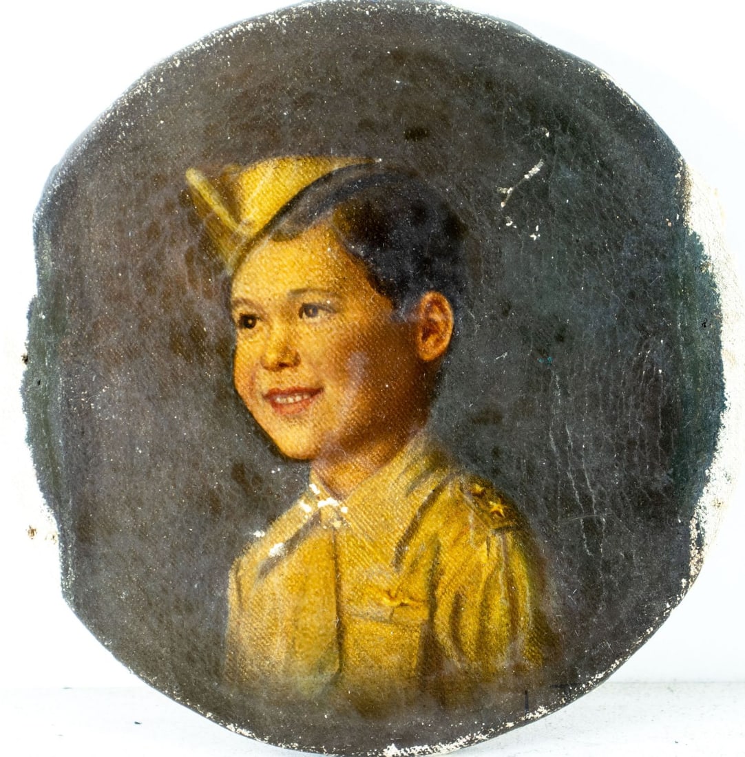 Antique early 20C American oil painting (1 of 10)