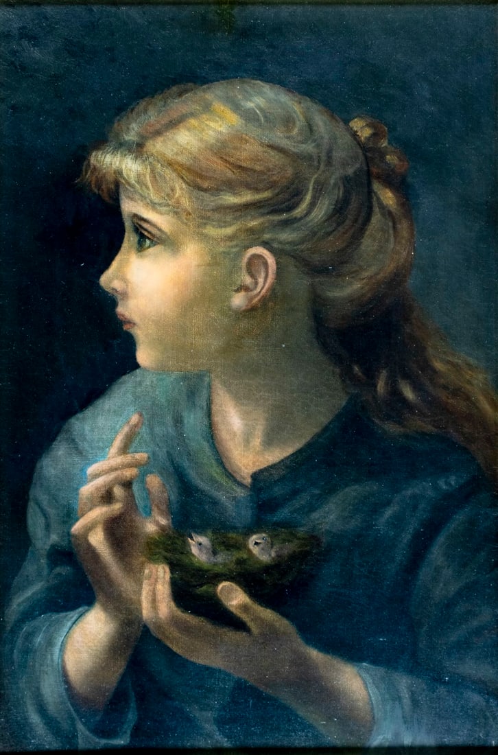 Antique 19C American oil painting (1 of 13)