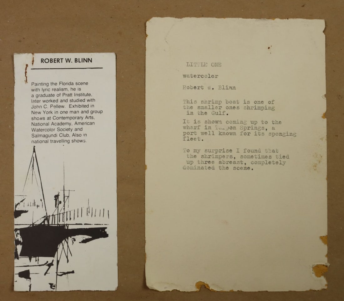 Robert Blinn (NY,FL,1909-2001) watercolor painting - 13