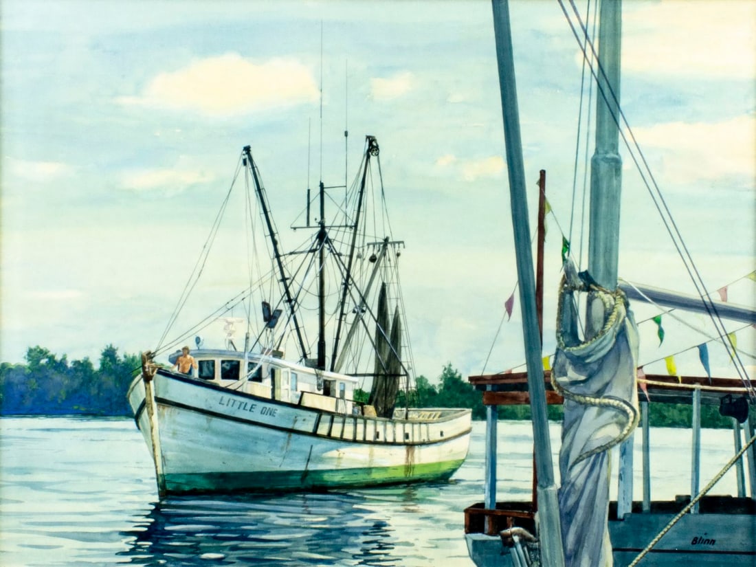 Robert Blinn (NY,FL,1909-2001) watercolor painting (1 of 13)