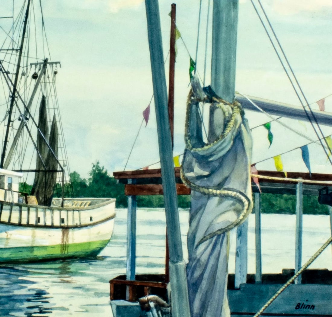 Robert Blinn (NY,FL,1909-2001) watercolor painting - 7