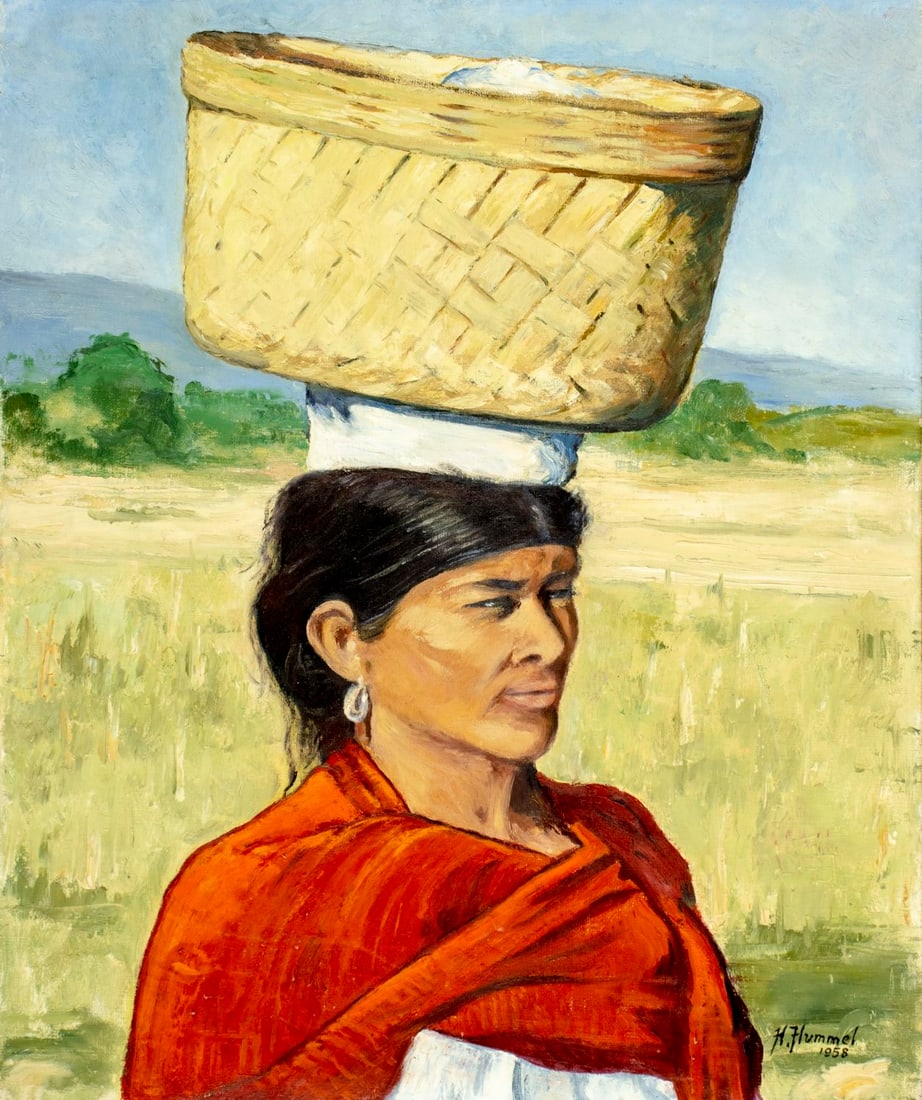 H Hummel (US,mid 20C) oil painting (1 of 12)