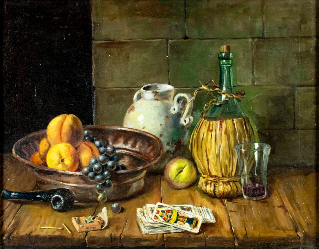 E Lorenzini (Italy,mid 20C) oil painting (1 of 12)