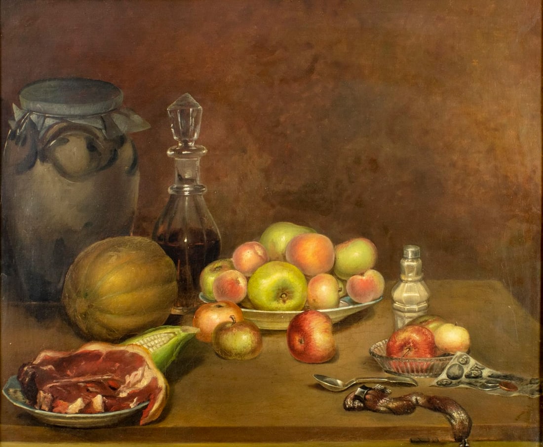 Antique 19C European oil painting (1 of 13)