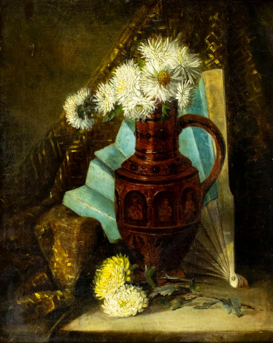 Antique 19C European oil painting (1 of 12)