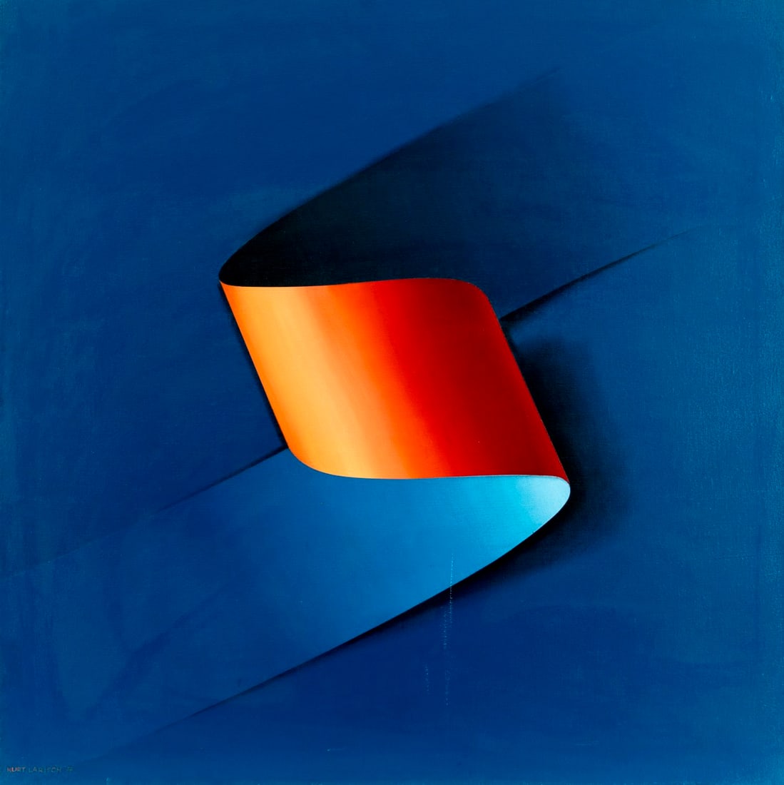 Kurt Larisch (Austria,Mexico,1913-2009) oil painting: ARTIST: Kurt Larisch (Austrian, Mexican, 1913 - 2009) TITLE: Abstract Composition - S (titled on verso) MEDIUM: oil on canvas CONDITION: Some scratches/paint losses mostly