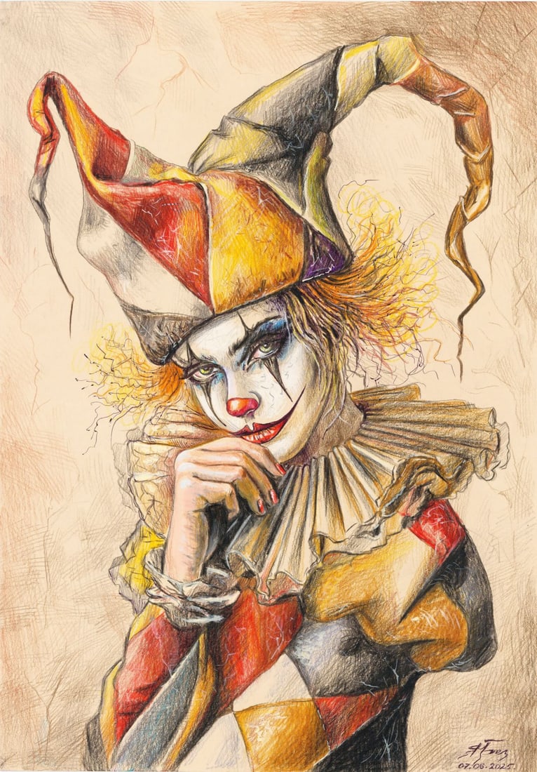 Maria Yarkina (Ukraine,b 1983) colored pencil painting (1 of 12)